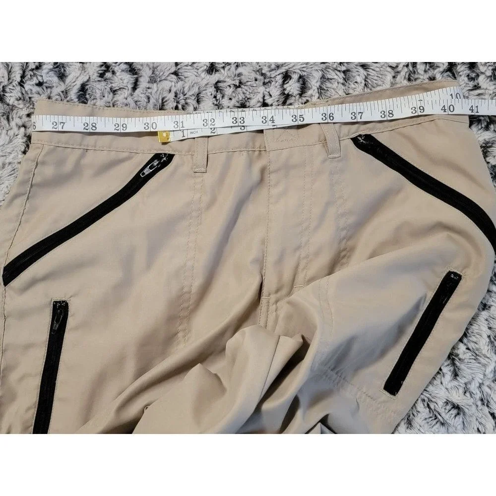 Tommy Jeans Convertible Cargo Pants‎ Beige Zip Off Legs women Size 7